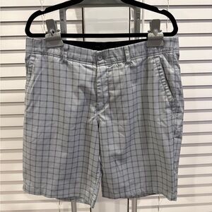 Nike Men's Light Gray Plaid Golf Shorts